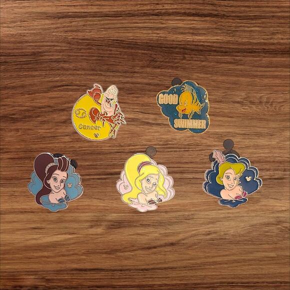 5 Little Mermaid Disney Parks Trading Pins, Plus 2 Bonus Pins - Picture 1 of 2